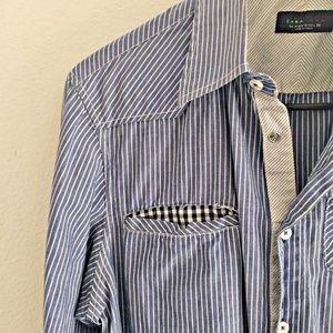 ZARA MAN LONG SLEEVE BUTTON DOWN SHIRT POCKETS
